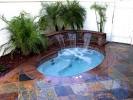 Bathroom: Cool Glossy Stone Deck With Awesome Hot Tub And ...