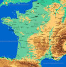  France Relief Map, by Provence Beyond
