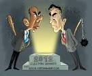 Obama Vs Romney 2012 Presidential Race Cartoon ❤ Cartoon