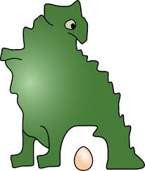 A dinosaur.  Who laid an egg.