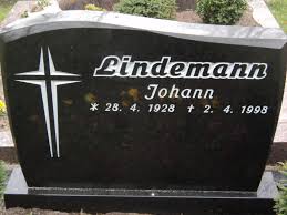 Grab von Johann Lindemann (28.04.1928-02.04.1998), Friedhof ...