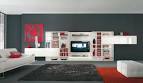Modern TV Wall Mount with White and Red Color palette