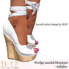 Second Life Marketplace - =DeLa*= Wedge sandal \u0026quot;Monique\u0026quot; White - monique_white