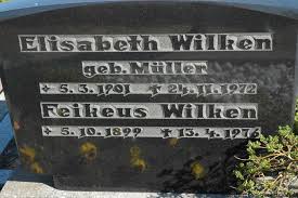 Grab von Elisabeth Wilken (geb. Müller) (05.03.1901-24.11.1972 ...
