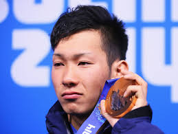 Bronze medalist Taku Hiraoka of Japan celebrates during the medal ceremony for the Snowboard Men&#39;s Halfpipe on day five of the Sochi 2014 ... - Taku%2BHiraoka%2BMedal%2BCeremony%2BWinter%2BOlympics%2BZhTrWYdVB-ol