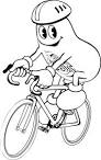 Cycling coloring page