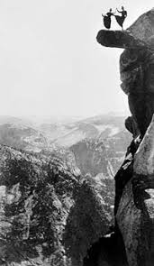 Two women dancing at Glacier Point, Yosemite