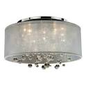 Glow Lighting 590BC Silhouette Flush Mount Ceiling Light, Silver ...