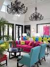 Fushia And Blue And Red In Living Room - Home Interior House Interior