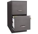 OfficeMax Two-Drawer Vertical File, 18" D, Letter Size, Black