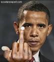 Obama giving the finger