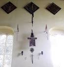 Dryden Family armorial relics. Attached to the interior south wall of - via Daymix