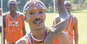 A Maasai moran flourishes a horn at 800m world record holder David Rudisha's ... - masaipix