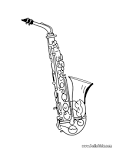Saxophone coloring page