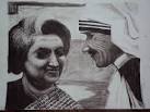 Artwork >> Sangeeta Jain >> a portrait of two famous legend - Sangeeta-jain-a-portrait-of-two-famous-legend-indira-gandhi-and-mother-teressa-