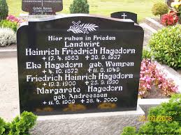 Grab von Friedrich Heinrich Hagedorn (19.03.1900-25.09.1990 ...