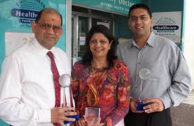 ... at the 2009 Indian Business awards held in Auckland recently. From left: Founders Dr Kantilal Patel and Ranjna Patel, and director and son Rakesh Patel. - 3108796
