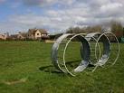 Two giant hamster wheels. Just by the Centenary Way footpath in Whatcote. - via Daymix