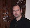 Jason Hedges with his work at