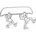 Canoe coloring page