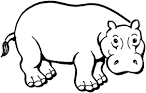Hippo coloring page