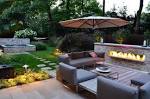 Luxury Modern Backyard Sitting Area Modern Outdoor Fireplace ...
