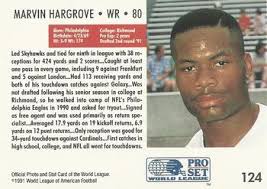 1991 Pro Set WLAF #124 Marvin Hargrove Back - 14197-124Bk