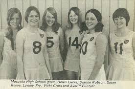 Motueka High School girls: Helen Lucre, Dianne Robson, Susan Reeve ... - NPN119_19700919_017c