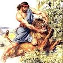 wrestling a lion
