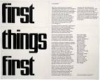 First Things First manifesto 1964