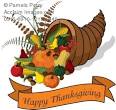 Clip Art Illustration of a Happy Thanksgiving Cornucopia   Acclaim