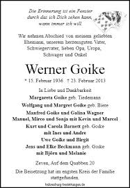 Anzeige für Werner Goike