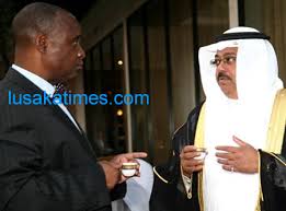 Community Development and Social services Minister Micheal Kaingu talks to Saudi Arabia ambassador to Zambia Hassan Attar during that country\u0026#39;s 77th ... - Saudi_Ambasador