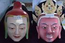 Ritual dance masks: Guru Pema Sambhava & Guru Pema Gyalpo