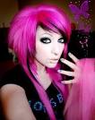 scene girls with pink hair by