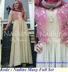 GROSIR BAJU MUSLIM NADINE MAXY FULL SET | Pabrik Baju Rajut Bandung