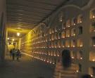 Walls of the corridors at El Panteón contain crypts, each with a ...