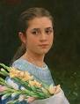 Girl with Flowers by Allan Banks - 18 x 14 inches Signed contemporary ... - images?q=tbn:ANd9GcSbF3Jv2nBuwCiO0eHa0dsWjgoiCciCaMksKEBe9BBJyveqlFqsLJcfzO0
