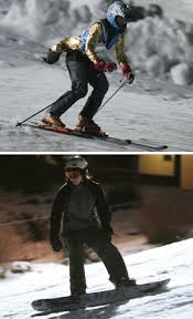 Nina Gras (Bild oben) trat im Telemarken an, Noemi Donner (Bild unten) ging im Snowboard-Wettkampf an den Start. Fotos: Heiko Kießling