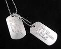 Embossed Sterling Silver Dog tags