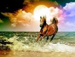 Running Horses Horse On A Beach X Wallpaper with 1600x1200 Resolution