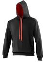 Jet BlackFire Red Hoodie