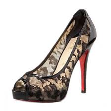 Christian Louboutin Ambro Lace Peep Toe Pumps Black [wm-peeptoe ...