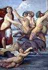  Galatea , detail of mermen and dolphins - Raffael (eigntl. Rafaello ... 