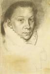 After Anthonis Mor's Elizabeth Valois (c.1865-70) Charcoal on paper. - Copy_after_Anthonis_Mor_Elizabeth_of_Valois_c1865-70_Charcoal_on_paper_Fitzwilliam