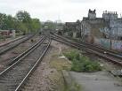 The right fork of this rail junction goes towards Sutton or Wimbledon and is - via Daymix