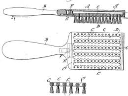 ... and provided ventilation during brushing by having recessed air chambers. Below you can view her patent. Lyda Newman patent - brush