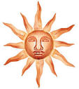 Copper Sun Face Wall Art