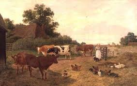 A Kentish Farm Scene, Milking-Time - Claude Clark als Kunstdruck ...