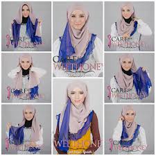 Cara Memasang Jilbab Modern Pashmina Untuk Wajah Bulat